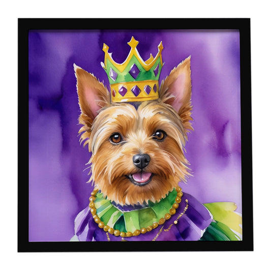Buy this Australian Terrier King of Mardi Gras Framed Metal Print