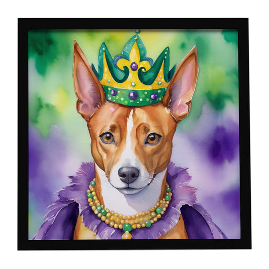 Buy this Basenji King of Mardi Gras Framed Metal Print