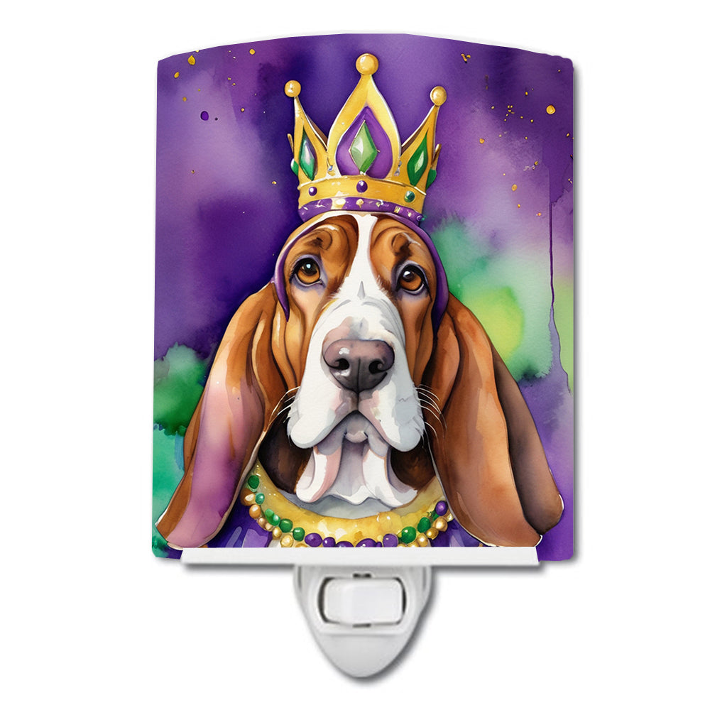 Buy this Basset Hound King of Mardi Gras Ceramic Night Light