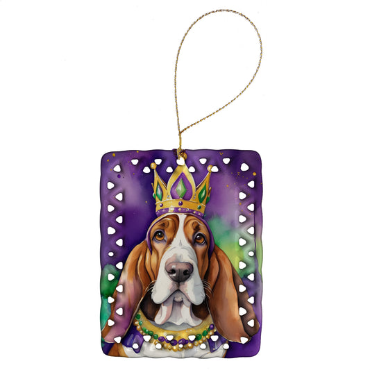 Buy this Basset Hound King of Mardi Gras Porcelain Ornament