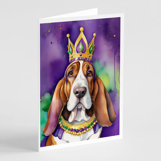 Buy this Basset Hound King of Mardi Gras Greeting Cards Pack of 8