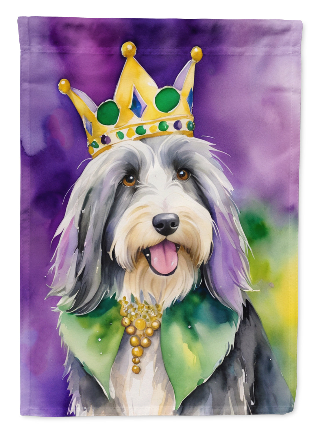 Buy this Bearded Collie King of Mardi Gras Garden Flag