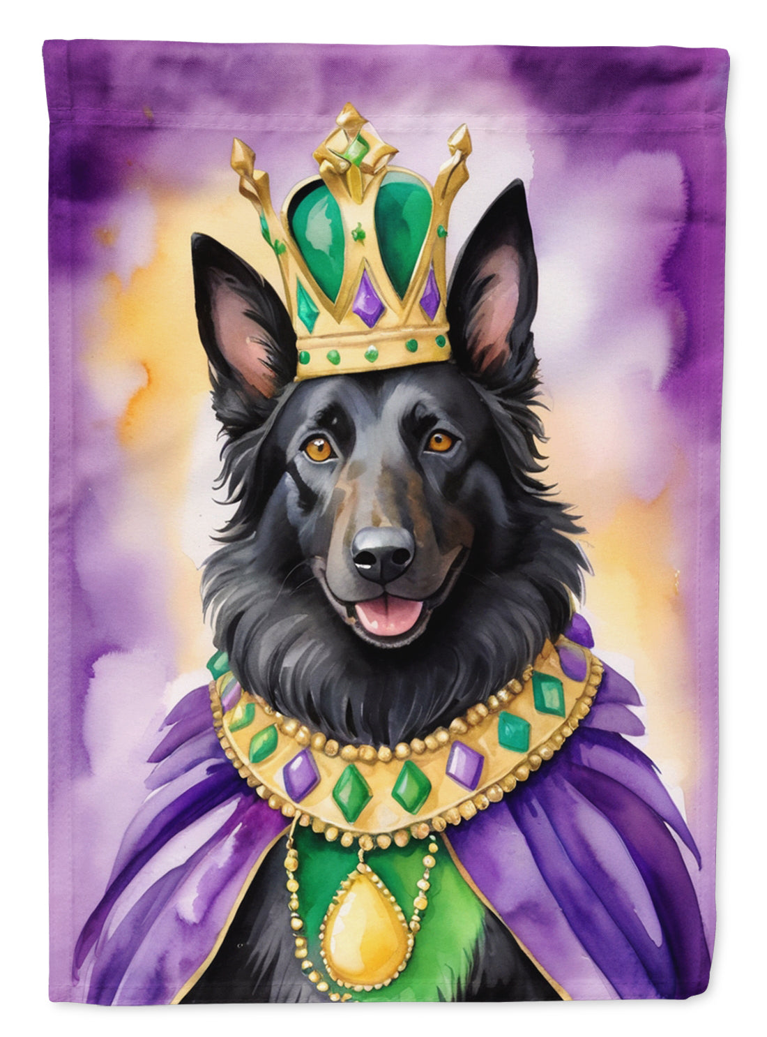 Buy this Belgian Sheepdog King of Mardi Gras House Flag