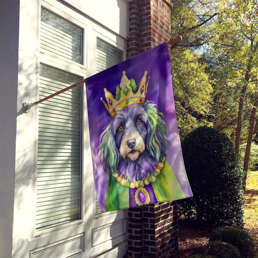 Bergamasco Sheepdog King of Mardi Gras House Flag