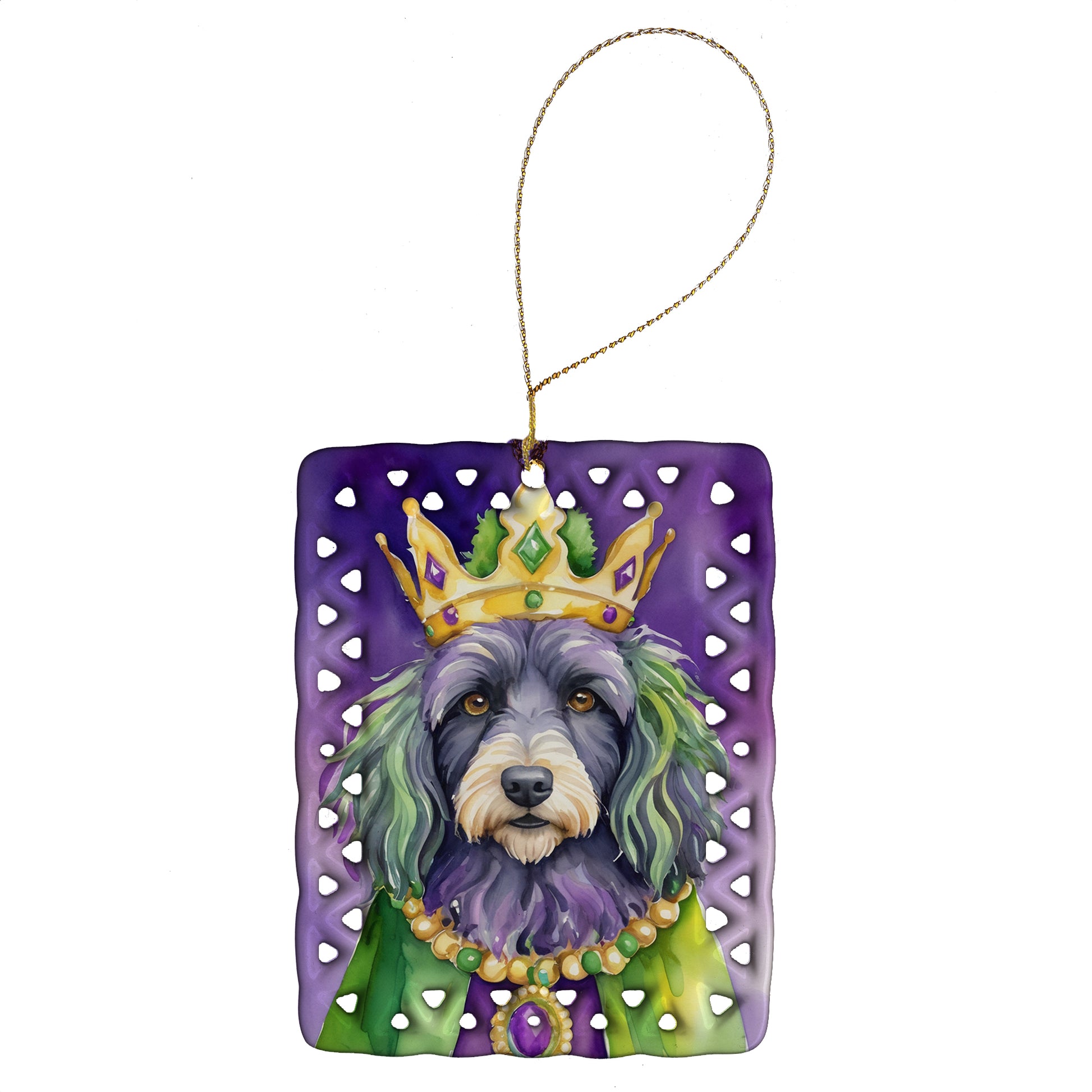 Buy this Bergamasco Sheepdog King of Mardi Gras Porcelain Ornament