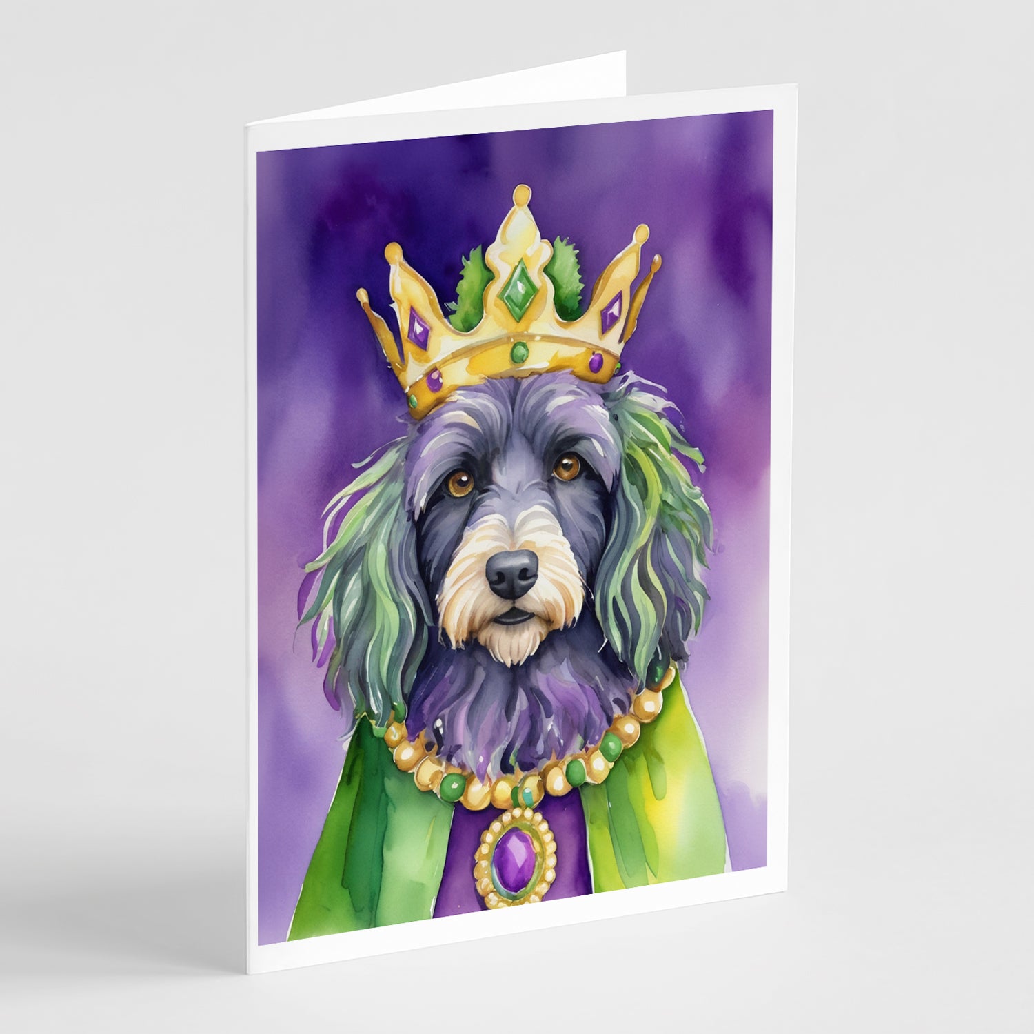 Buy this Bergamasco Sheepdog King of Mardi Gras Greeting Cards Pack of 8