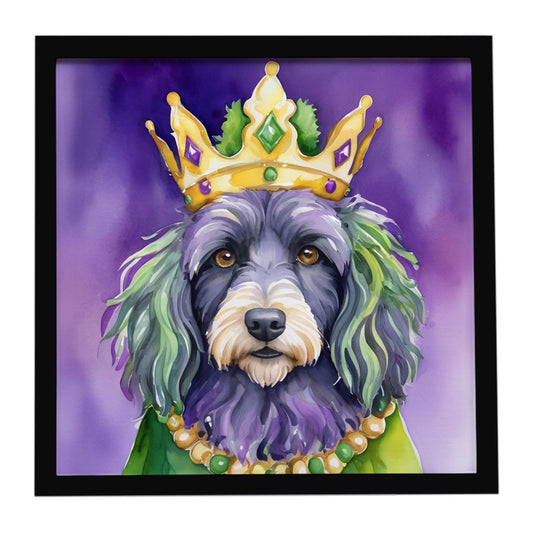 Buy this Bergamasco Sheepdog King of Mardi Gras Framed Metal Print