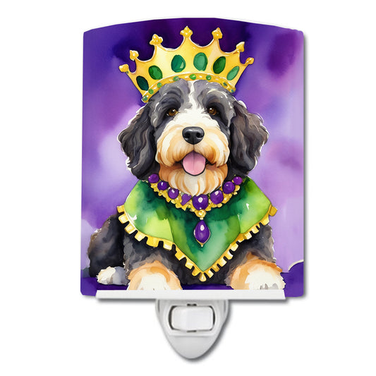 Buy this Bernedoodle King of Mardi Gras Ceramic Night Light