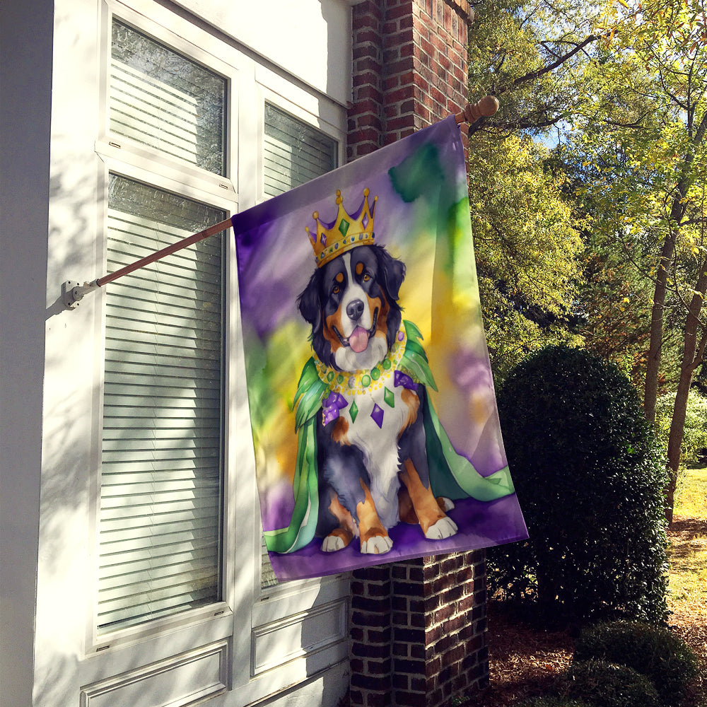 Bernese Mountain Dog King of Mardi Gras House Flag