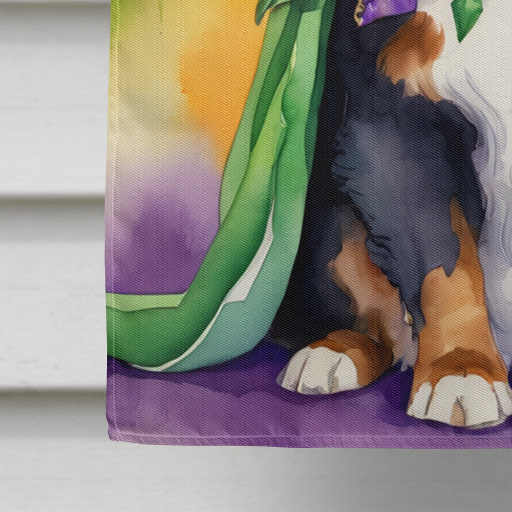 Bernese Mountain Dog King of Mardi Gras House Flag