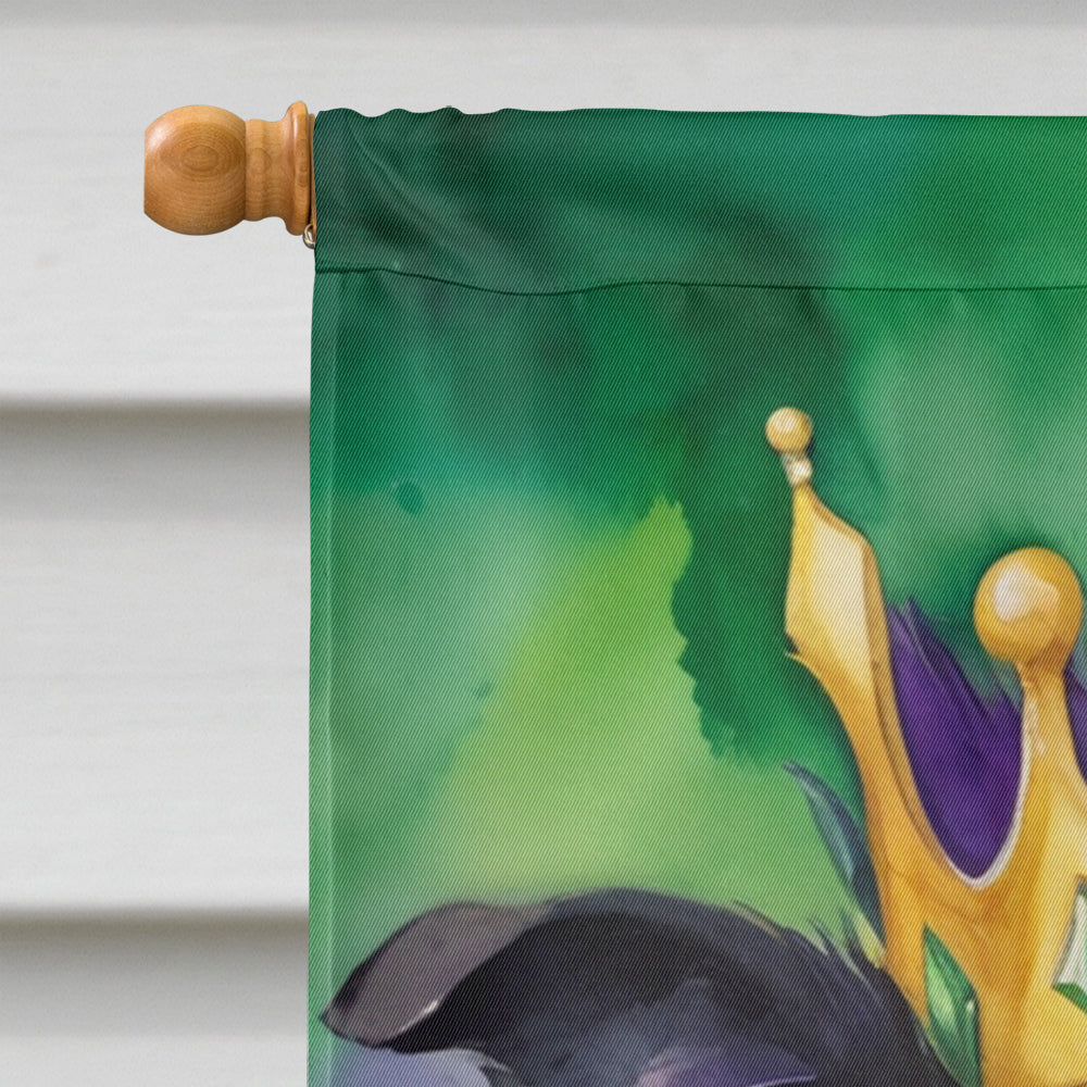 Border Collie King of Mardi Gras House Flag