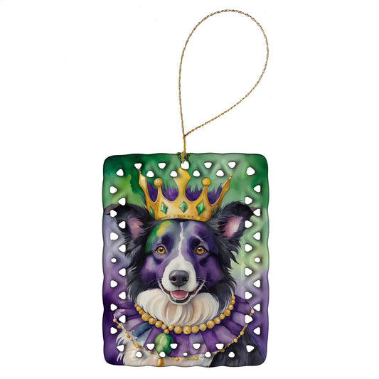 Buy this Border Collie King of Mardi Gras Porcelain Ornament