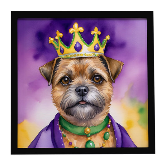 Buy this Border Terrier King of Mardi Gras Framed Metal Print