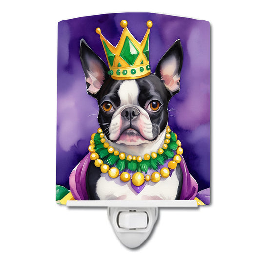 Buy this Boston Terrier King of Mardi Gras Ceramic Night Light