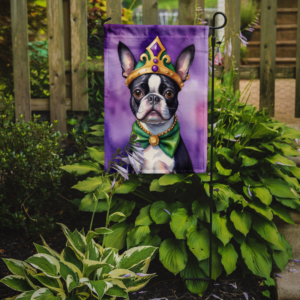 Boston Terrier King of Mardi Gras Garden Flag