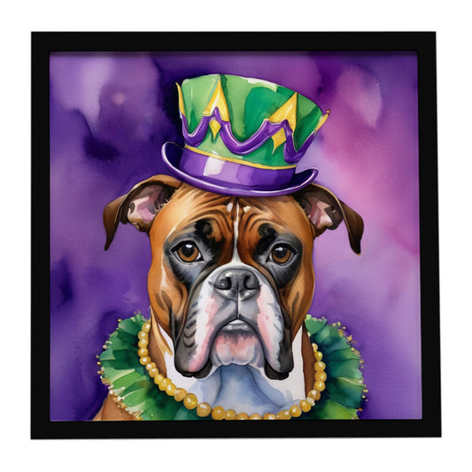 Buy this Boxer King of Mardi Gras Framed Metal Print