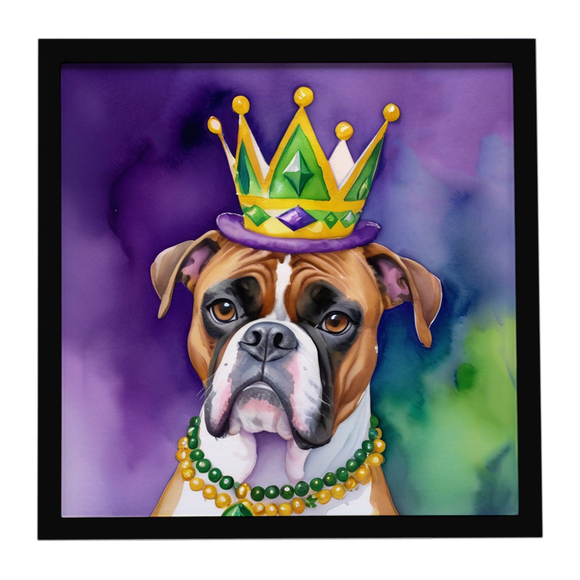 Buy this Boxer King of Mardi Gras Framed Metal Print