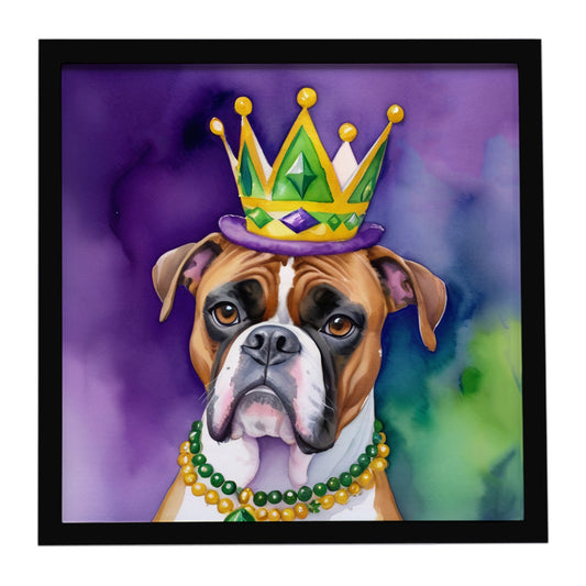 Buy this Boxer King of Mardi Gras Framed Metal Print