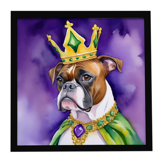 Buy this Boxer King of Mardi Gras Framed Metal Print