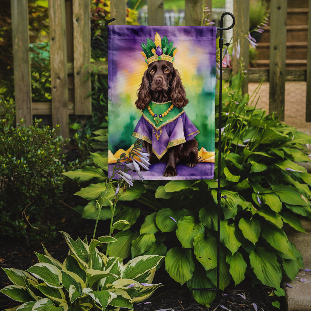 Boykin Spaniel King of Mardi Gras Garden Flag