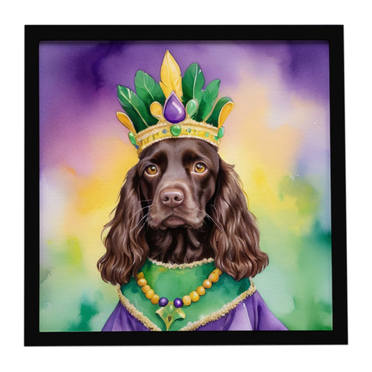 Buy this Boykin Spaniel King of Mardi Gras Framed Metal Print