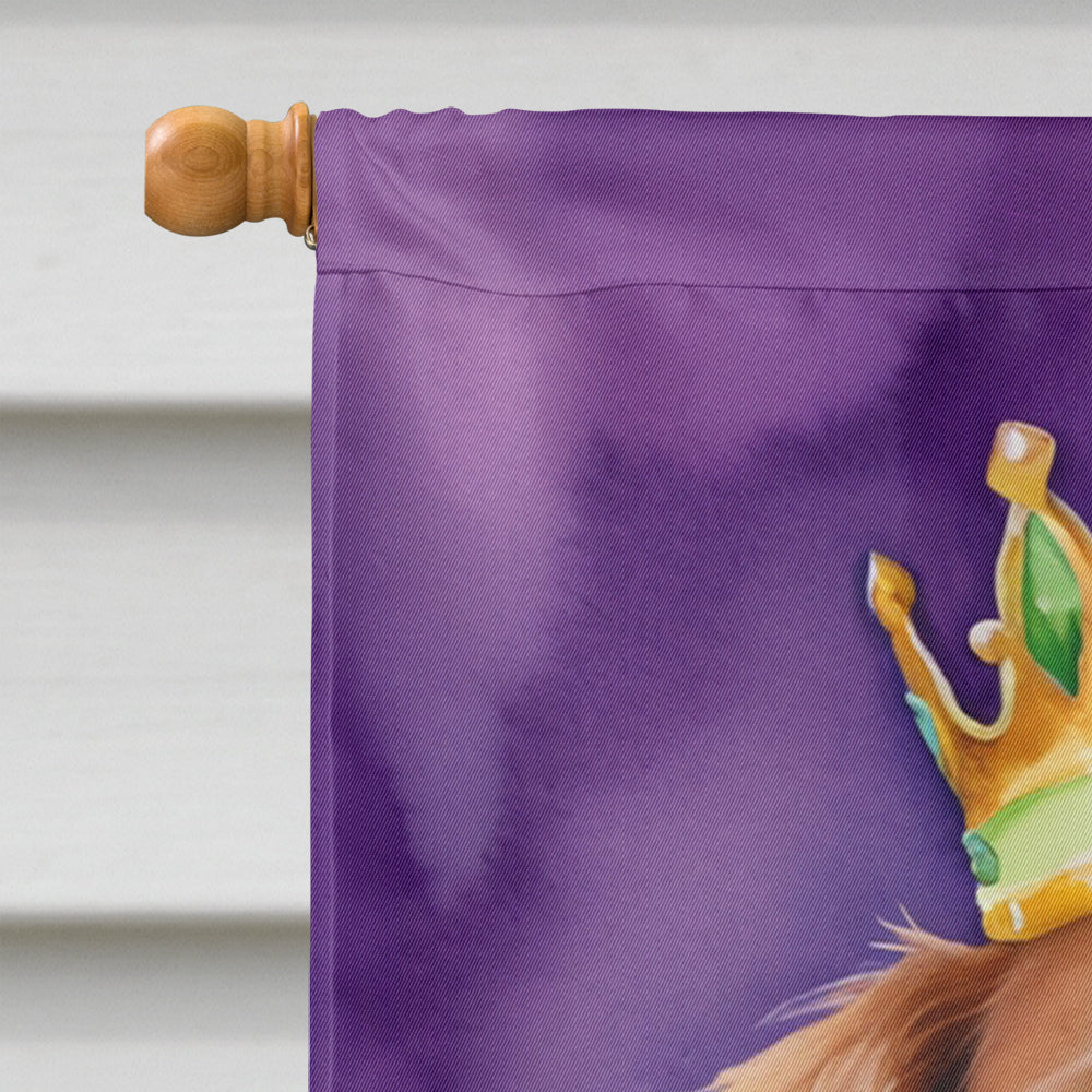 Brittany Spaniel King of Mardi Gras House Flag