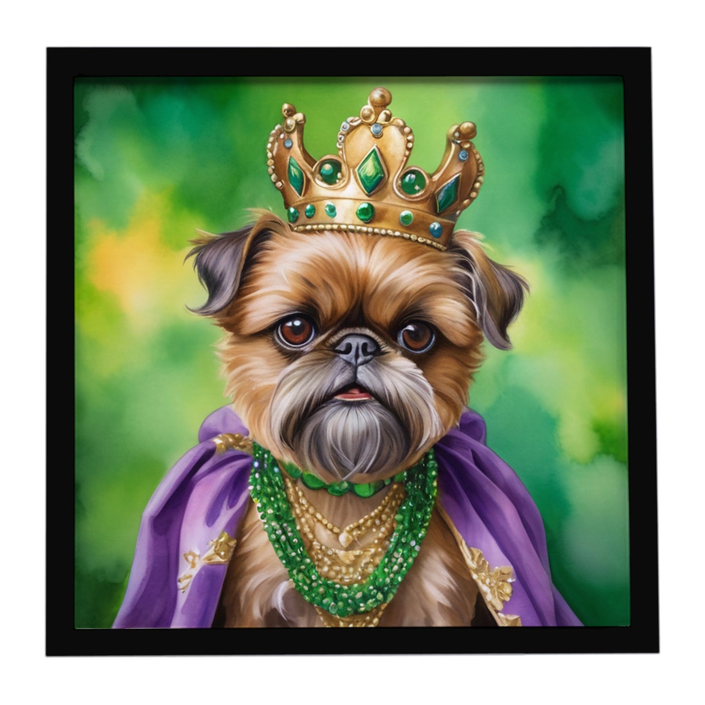 Buy this Brussels Griffon King of Mardi Gras Framed Metal Print