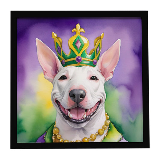 Buy this Bull Terrier King of Mardi Gras Framed Metal Print