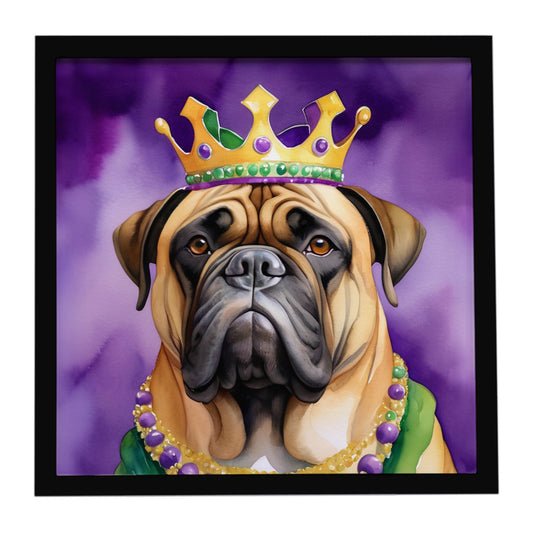 Buy this Bullmastiff King of Mardi Gras Framed Metal Print