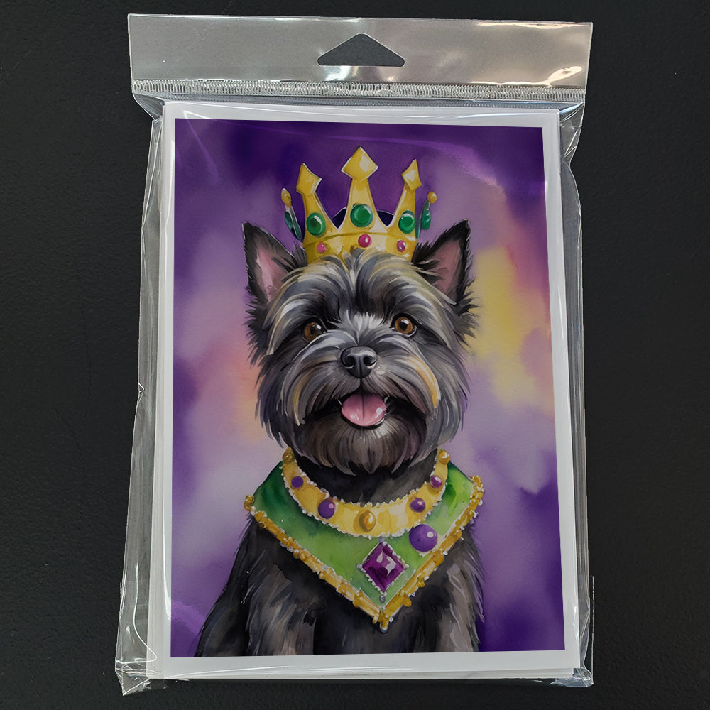 Cairn Terrier King of Mardi Gras Greeting Cards Pack of 8