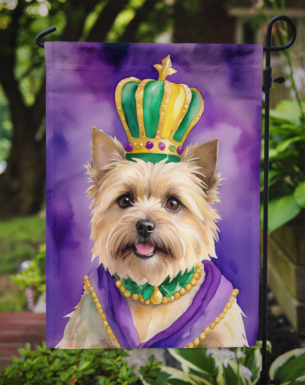 Cairn Terrier King of Mardi Gras Garden Flag