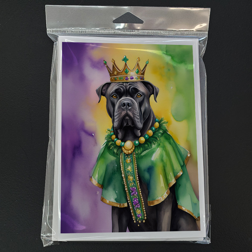 Cane Corso King of Mardi Gras Greeting Cards Pack of 8