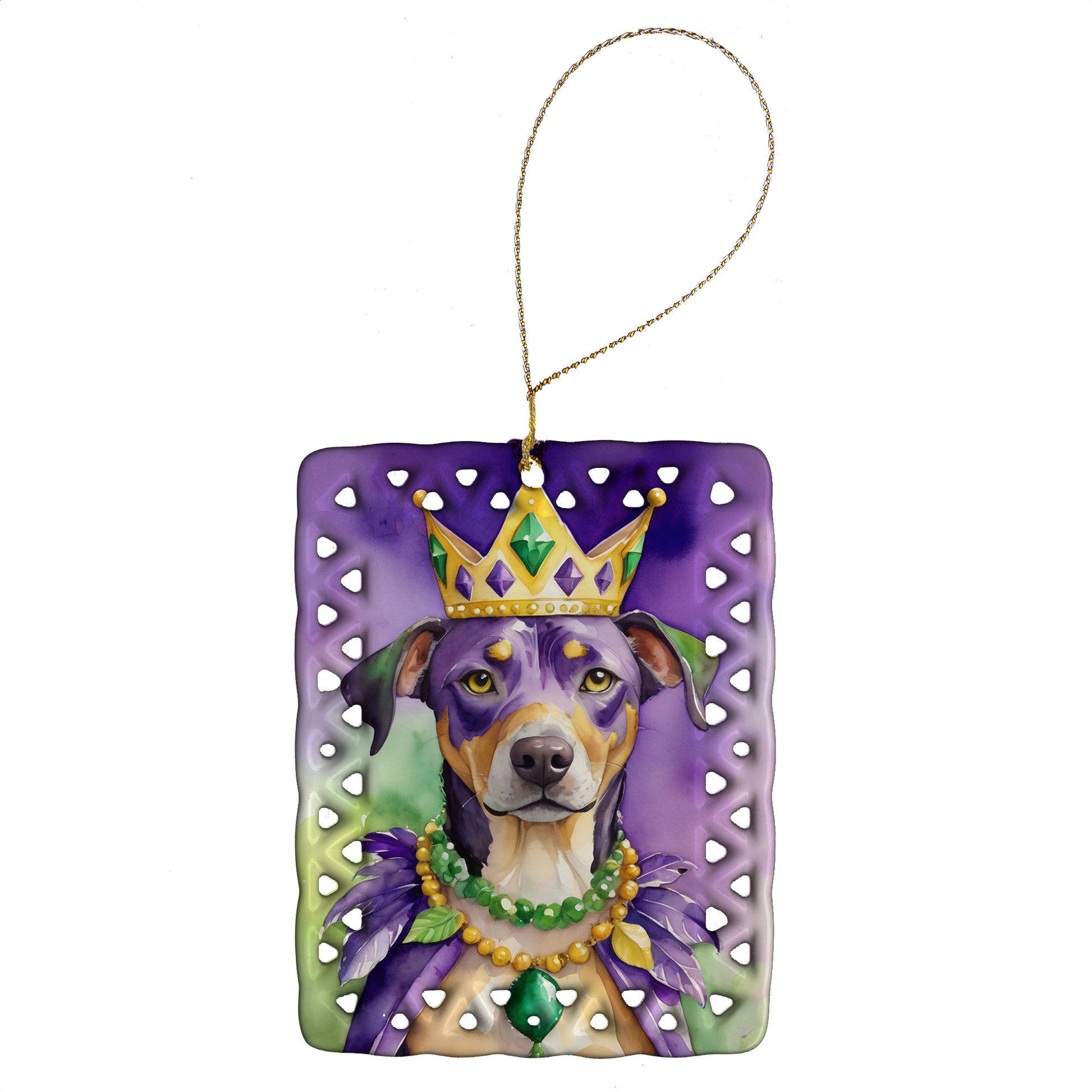 Buy this Catahoula King of Mardi Gras Porcelain Ornament