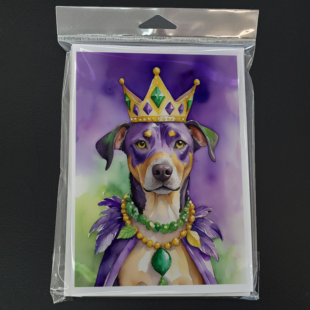 Catahoula King of Mardi Gras Greeting Cards Pack of 8