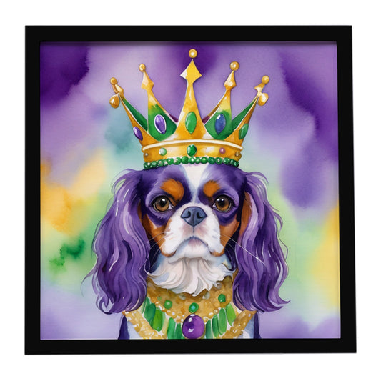 Buy this Cavalier Spaniel King of Mardi Gras Framed Metal Print