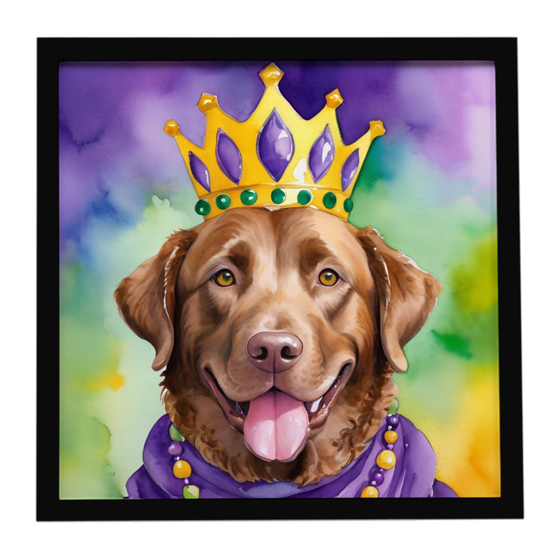 Buy this Chesapeake Bay Retriever King of Mardi Gras Framed Metal Print