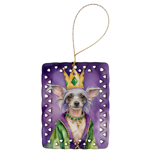 Buy this Chinese Crested King of Mardi Gras Porcelain Ornament