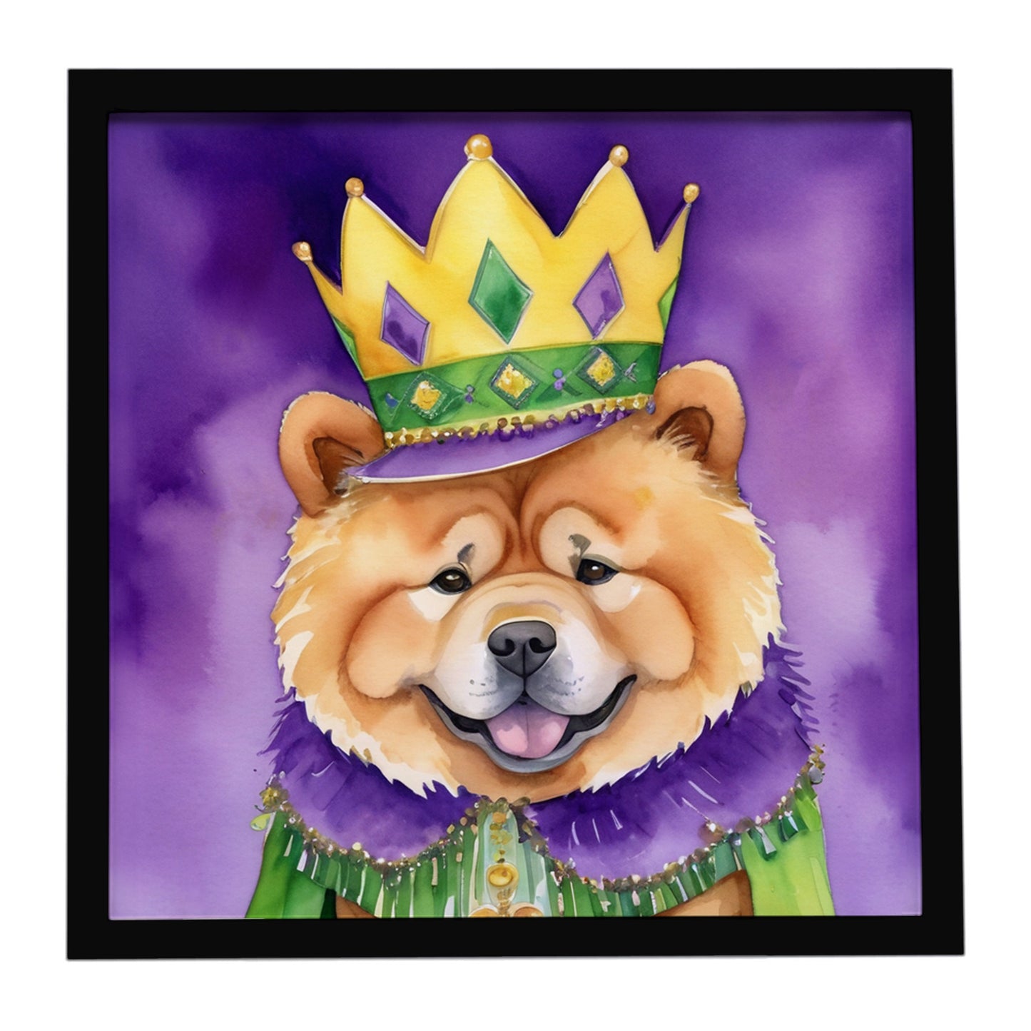 Buy this Chow Chow King of Mardi Gras Framed Metal Print