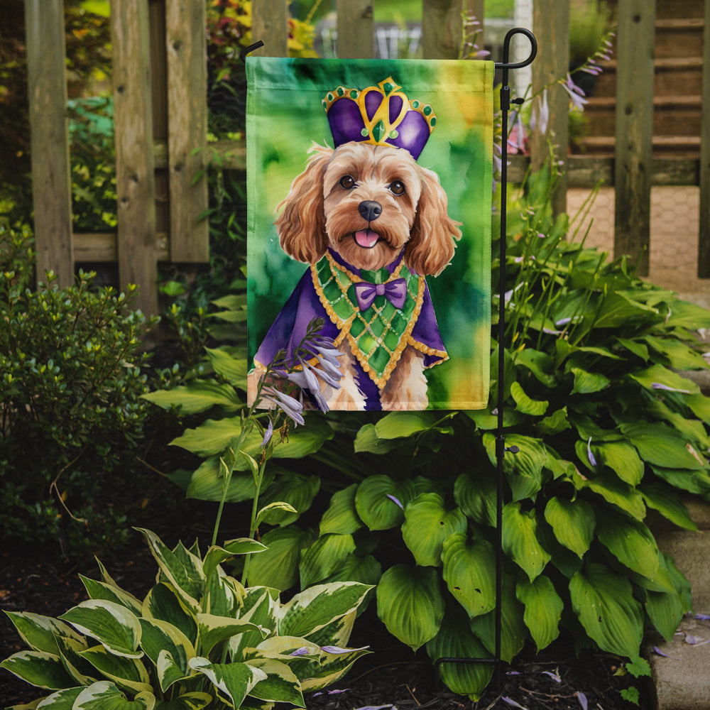 Cockapoo King of Mardi Gras Garden Flag