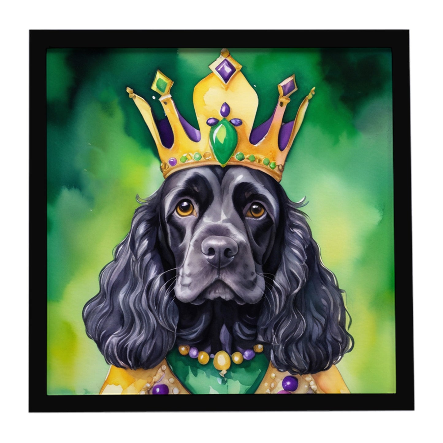Buy this Cocker Spaniel King of Mardi Gras Framed Metal Print