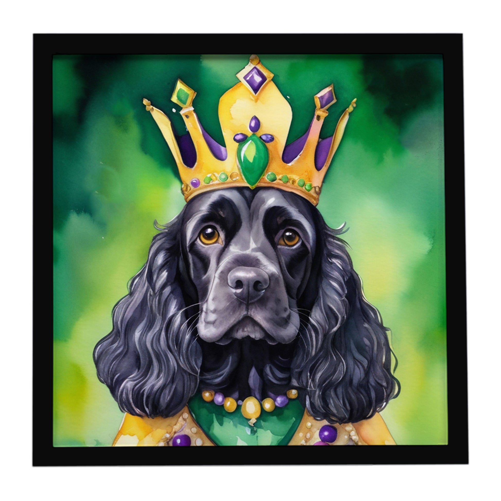 Buy this Cocker Spaniel King of Mardi Gras Framed Metal Print