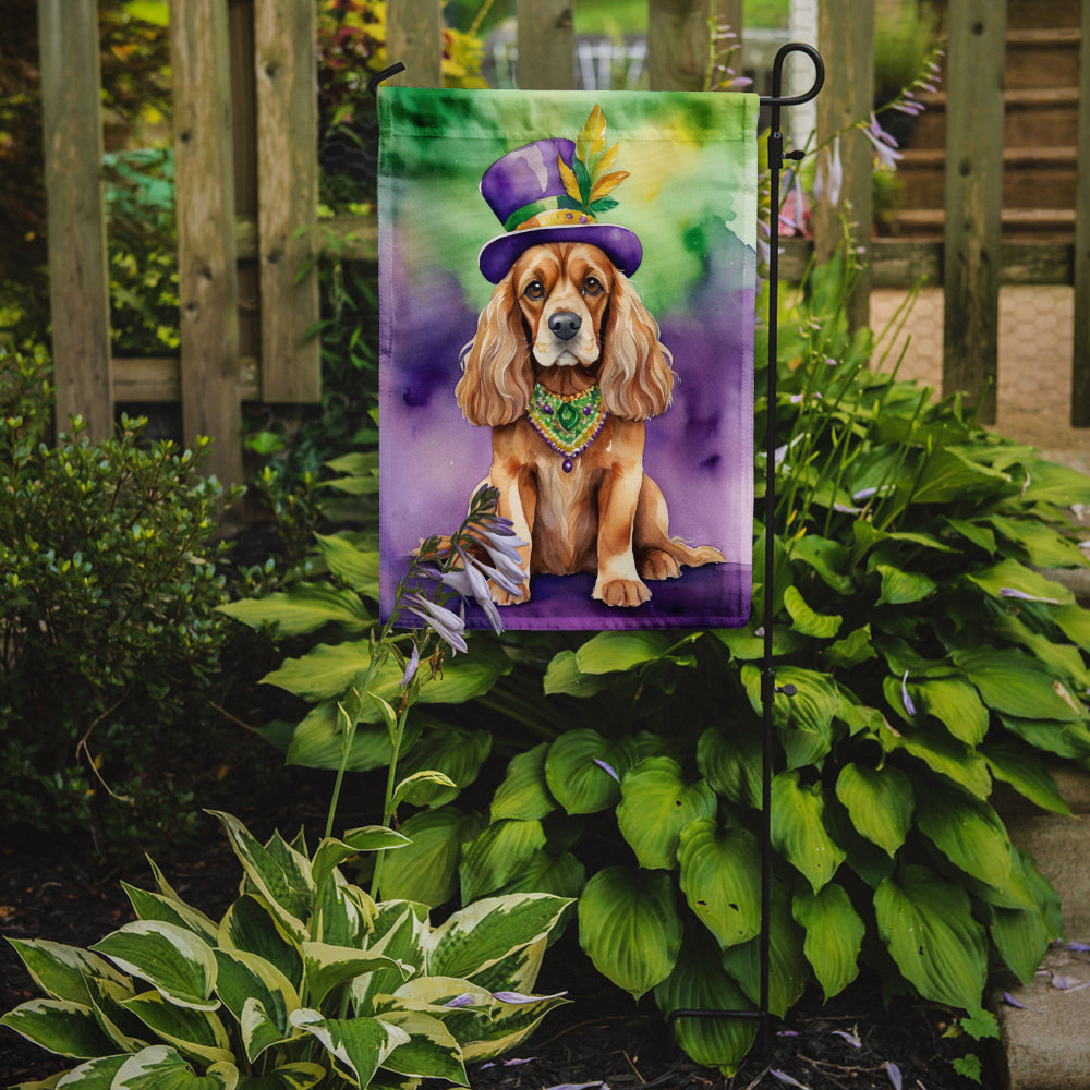 Cocker Spaniel King of Mardi Gras Garden Flag