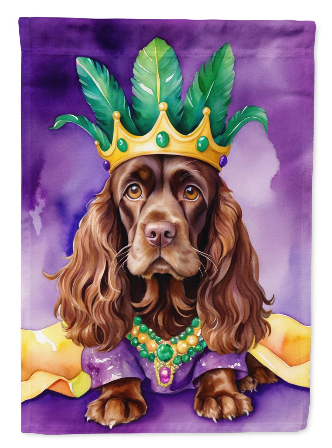 Buy this Cocker Spaniel King of Mardi Gras House Flag