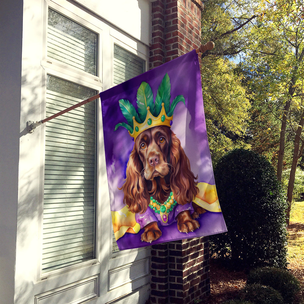 Cocker Spaniel King of Mardi Gras House Flag