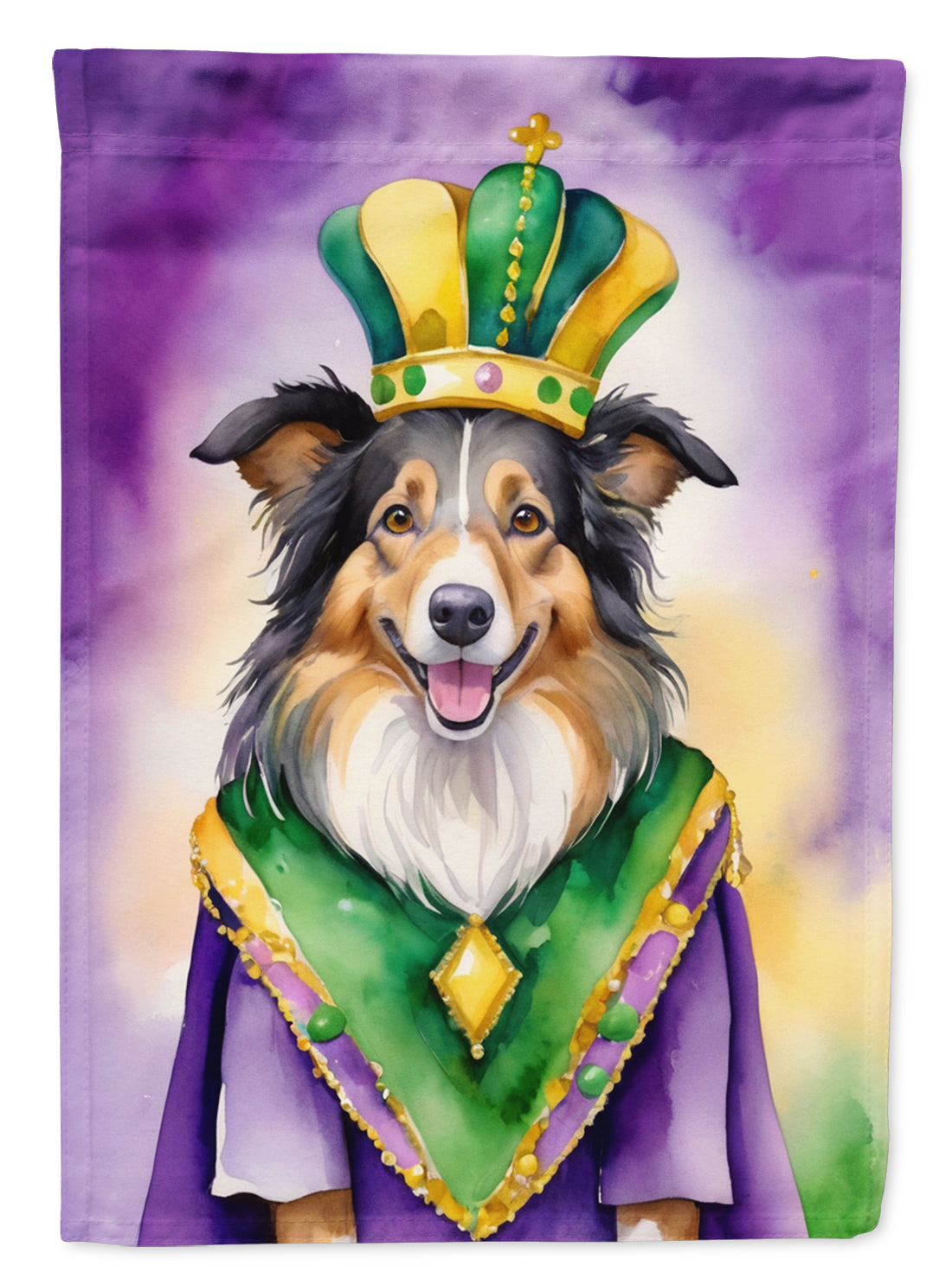 Buy this Collie King of Mardi Gras Garden Flag