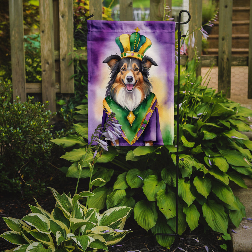 Collie King of Mardi Gras Garden Flag