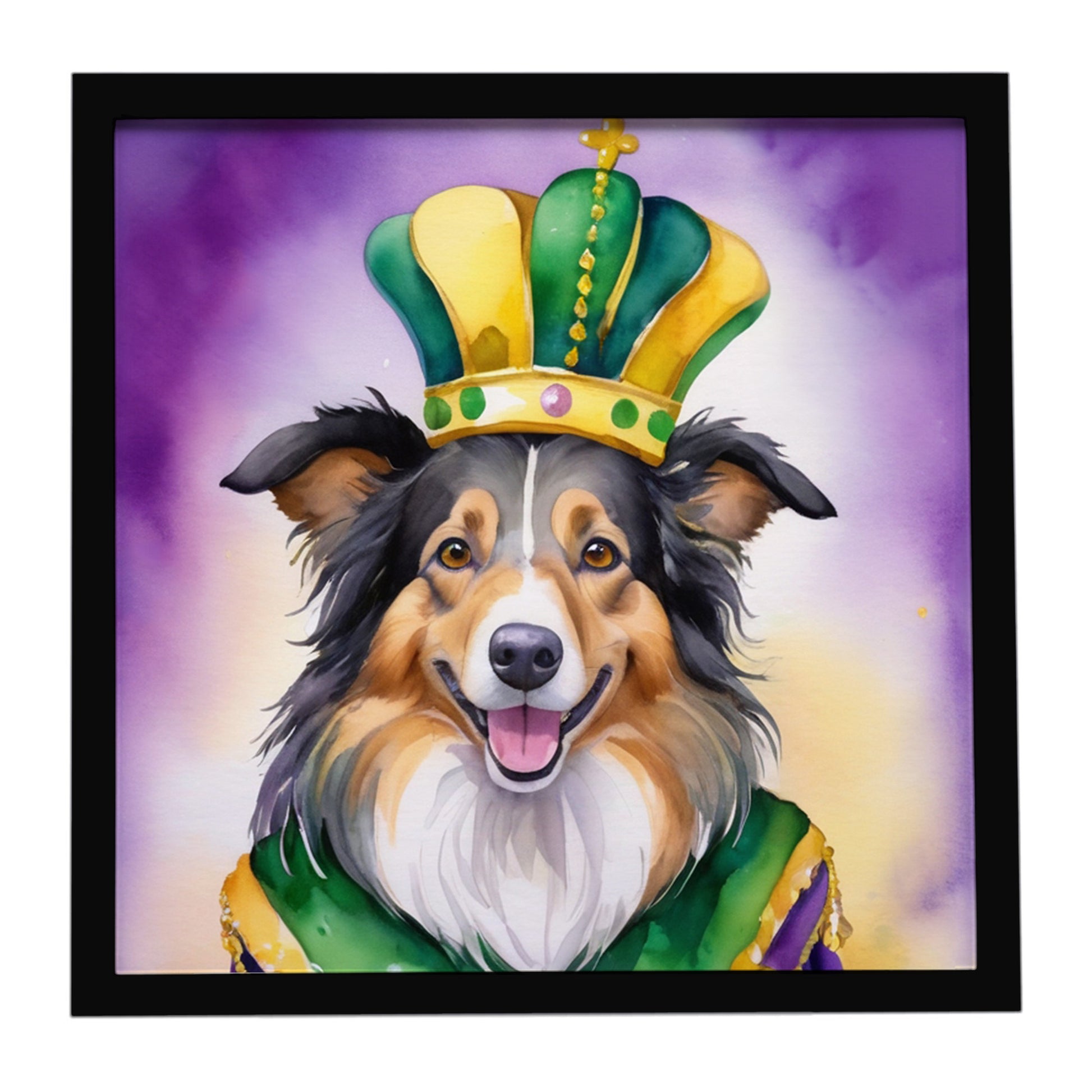 Buy this Collie King of Mardi Gras Framed Metal Print
