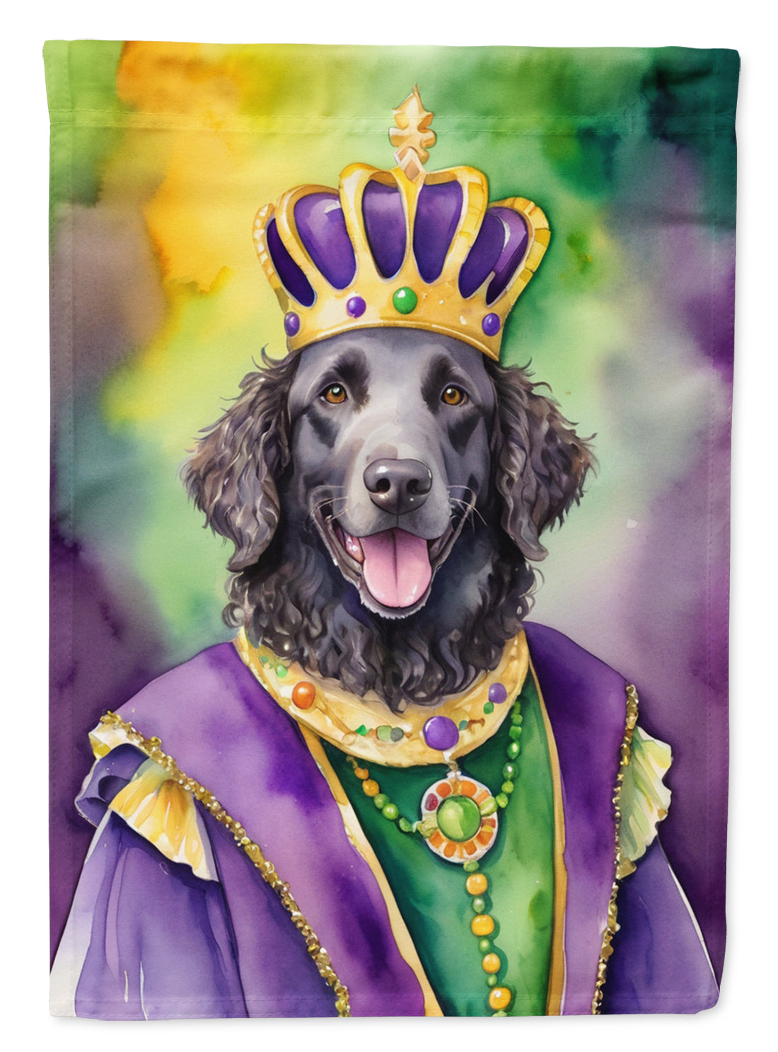 Buy this Curly-Coated Retriever King of Mardi Gras Garden Flag