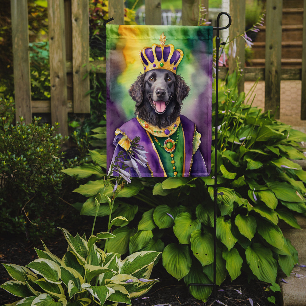 Curly-Coated Retriever King of Mardi Gras Garden Flag