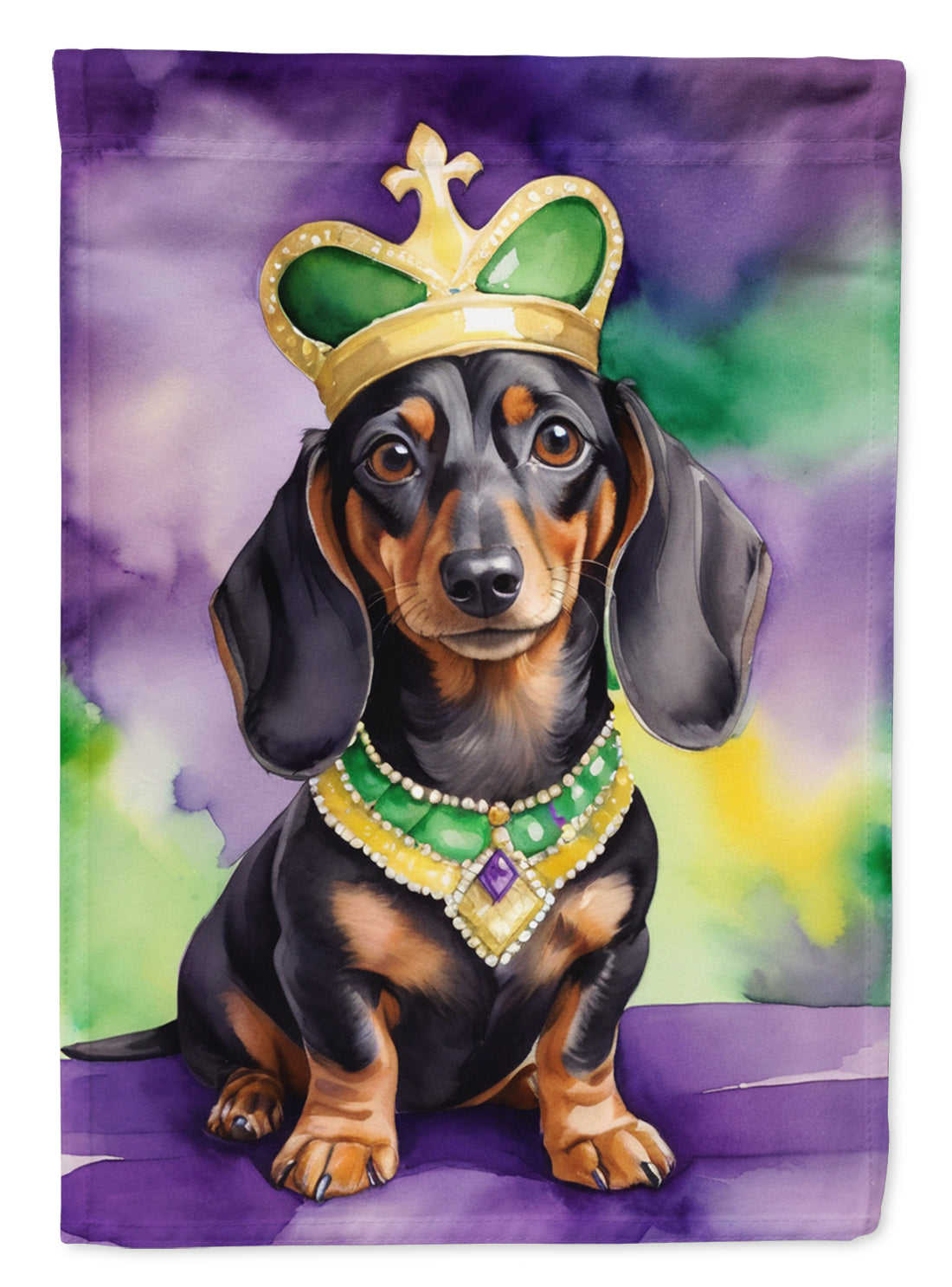 Buy this Dachshund King of Mardi Gras Garden Flag